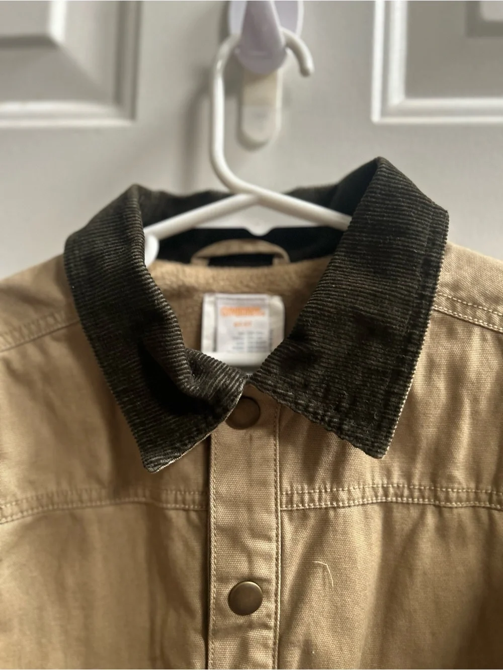 Gymboree Tan Khaki Canvas Jacket with Dark Brown Corduroy Trim Sz 4T-5T